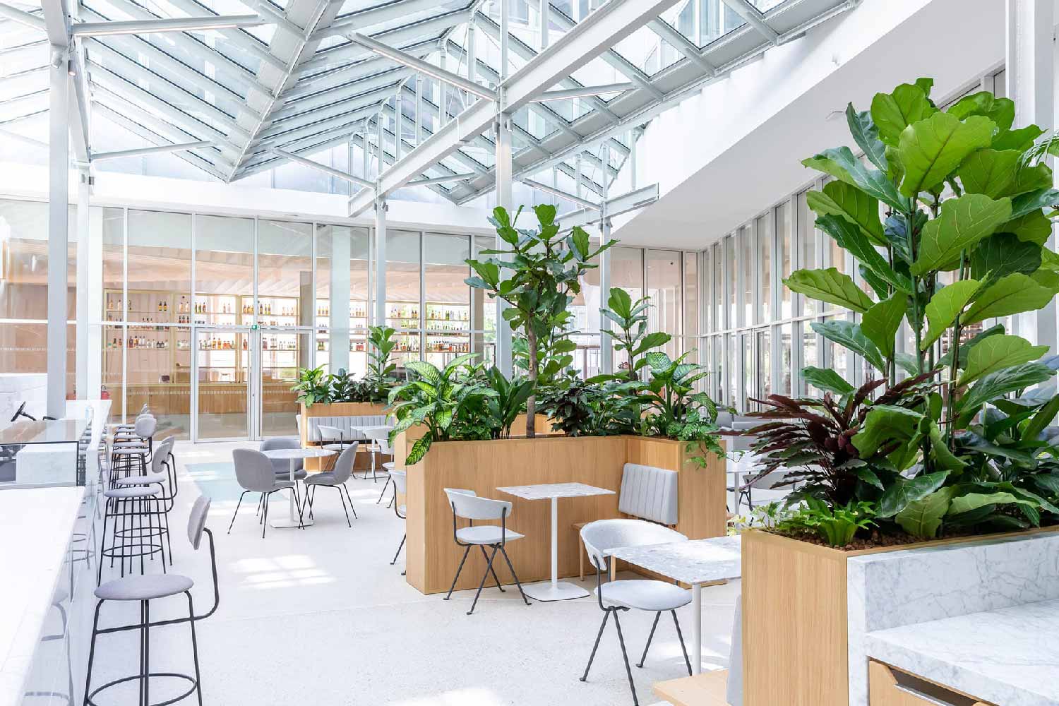 Hall végétalisé par MUGO à la Fondation Pernod Ricard
